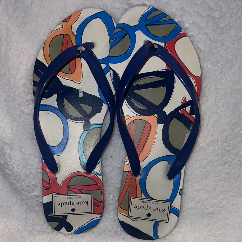 kate spade Blue Multi Sunglasses-Print Flip Flops